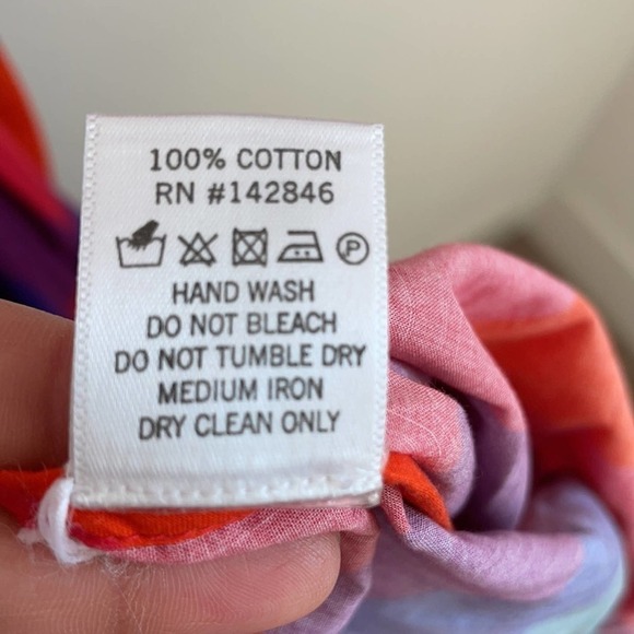 Rhode Resort Red Fiona Rainbow print cotton wrap dress XS - Picture 9 of 12